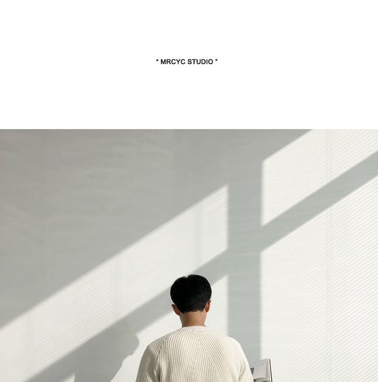 Crew Neck Plain Sweater Product Image