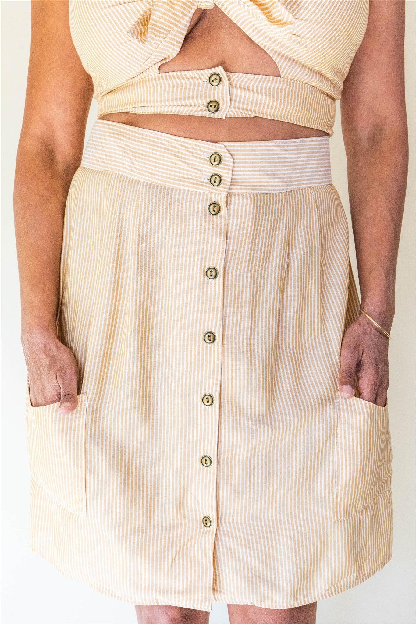 Rah Rah Skirt in Yellow Stripe Product Image