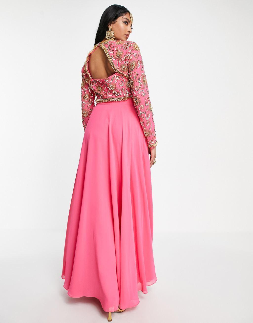 ASOS DESIGN soft maxi lehenga skirt Product Image