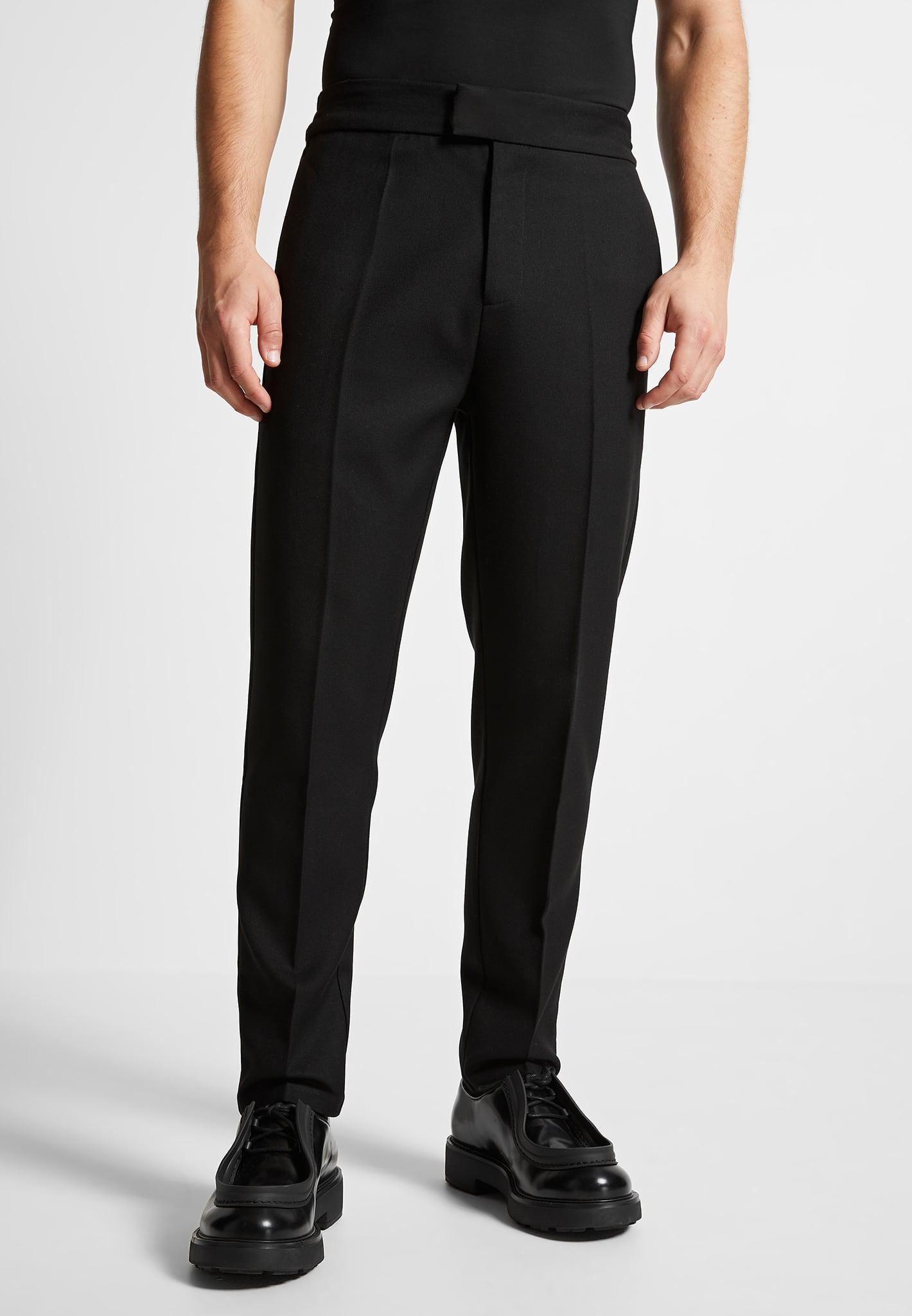 Slim Fit Tailored Trousers - Black Male Product Image