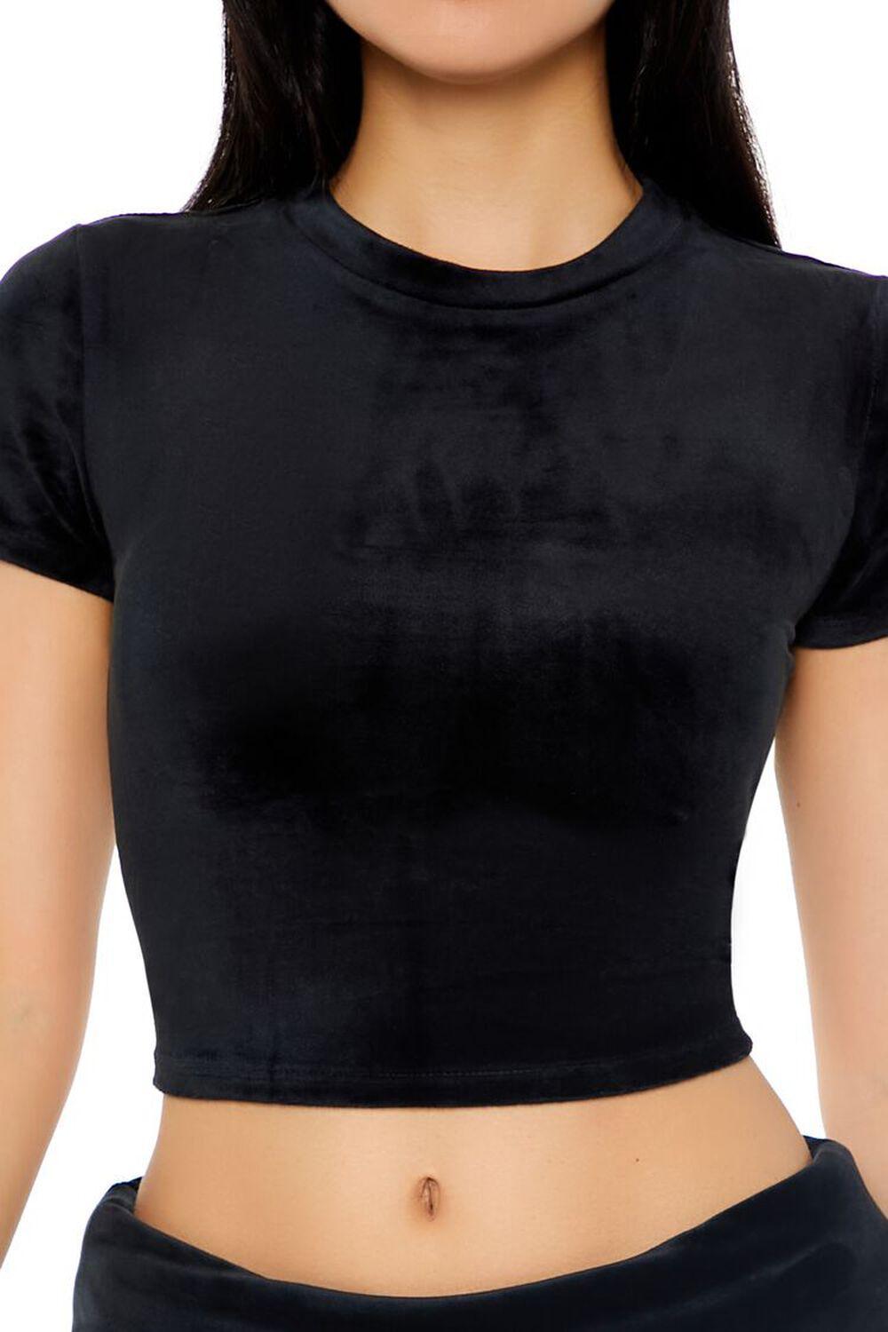 Cropped Velour Tee | Forever 21 Product Image