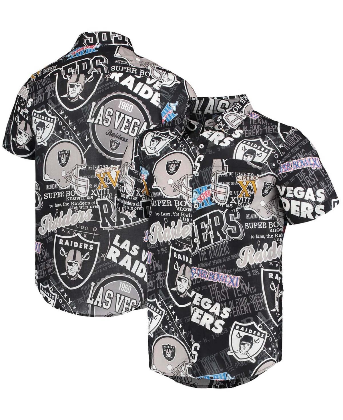 Mens FOCO Black Las Vegas Raiders Thematic Button-Up Shirt Product Image