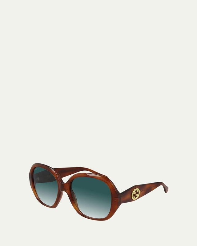 Womens GG Acetate 56MM Round Sunglasses Product Image