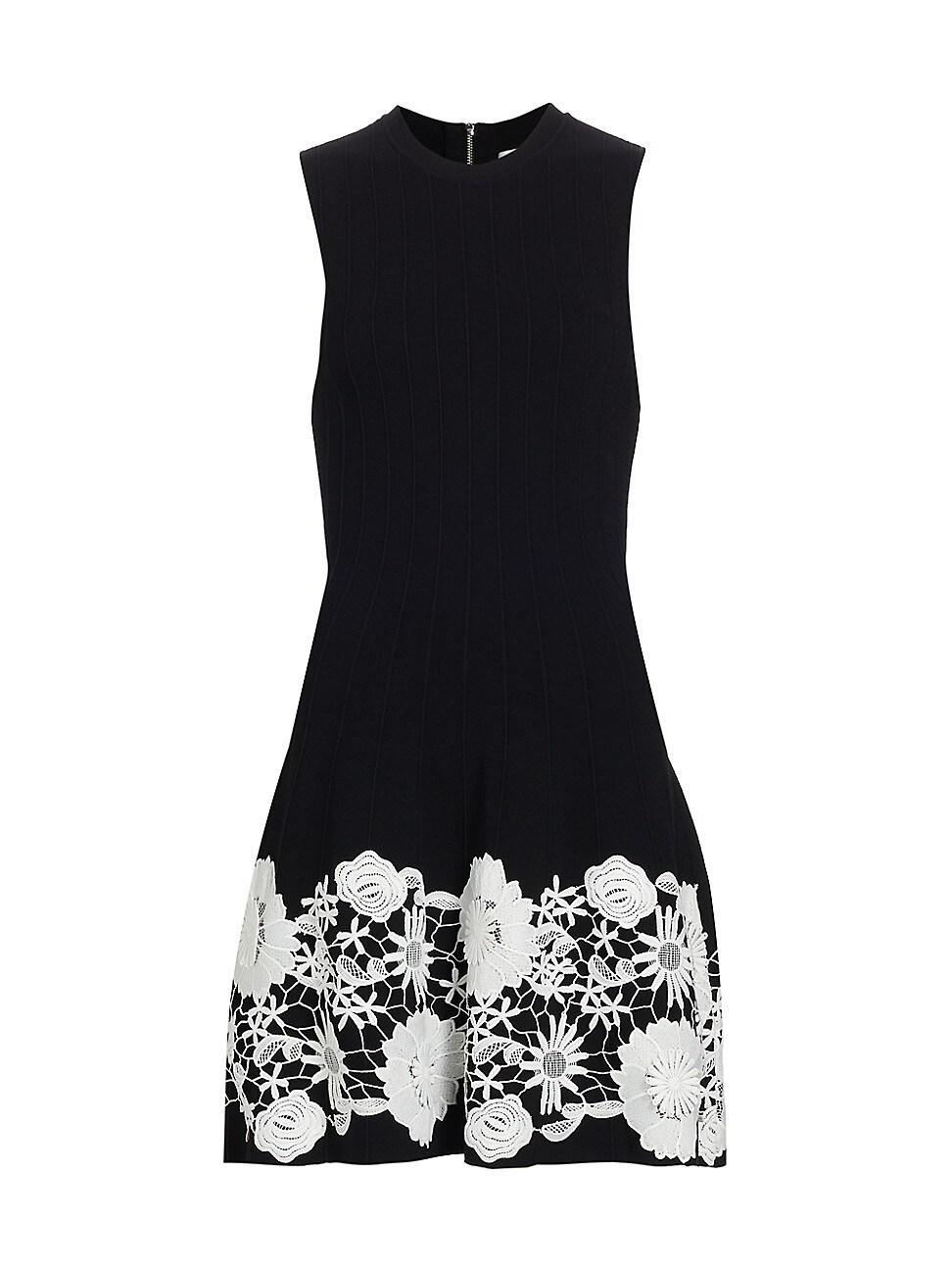 Womens Floral Lace Knit Minidress Product Image