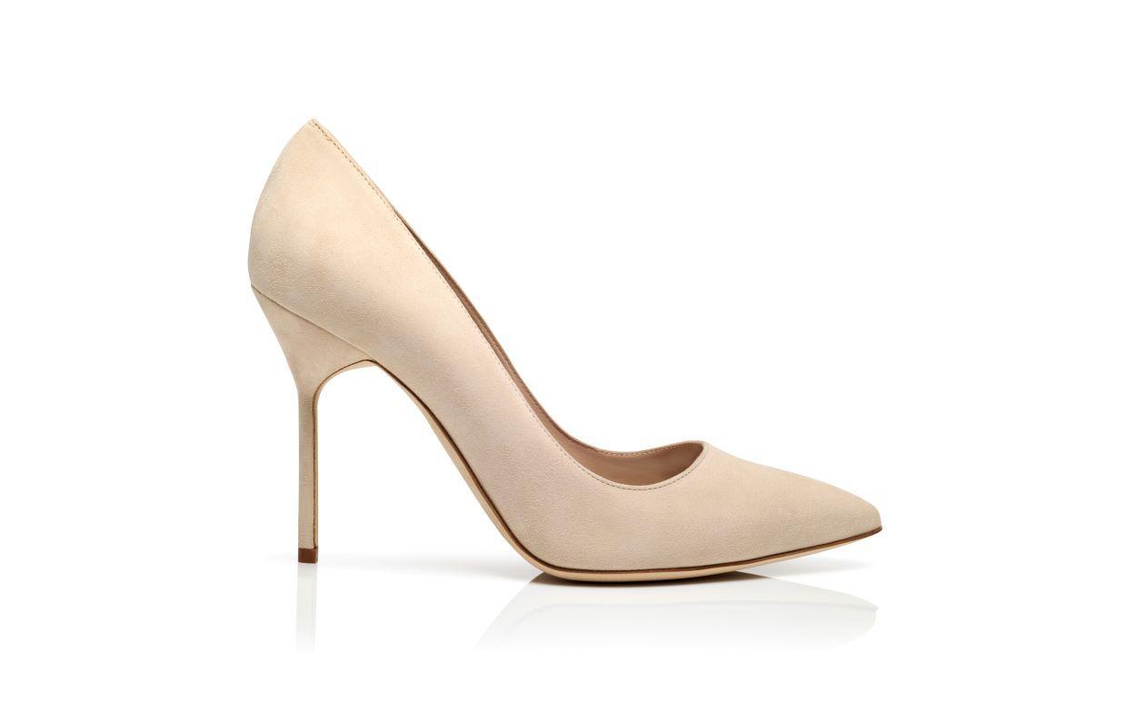 BB Beige Suede Pointed Toe Pumps Product Image