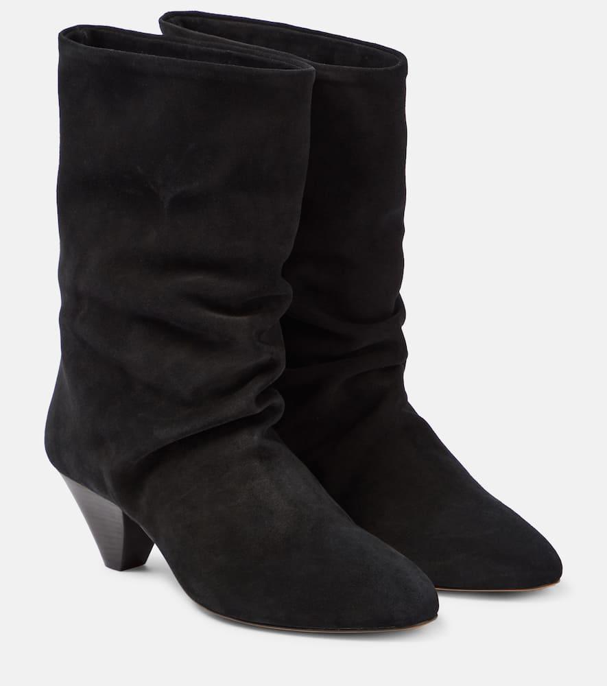 Reachi Suede Leather Boots In Black Product Image