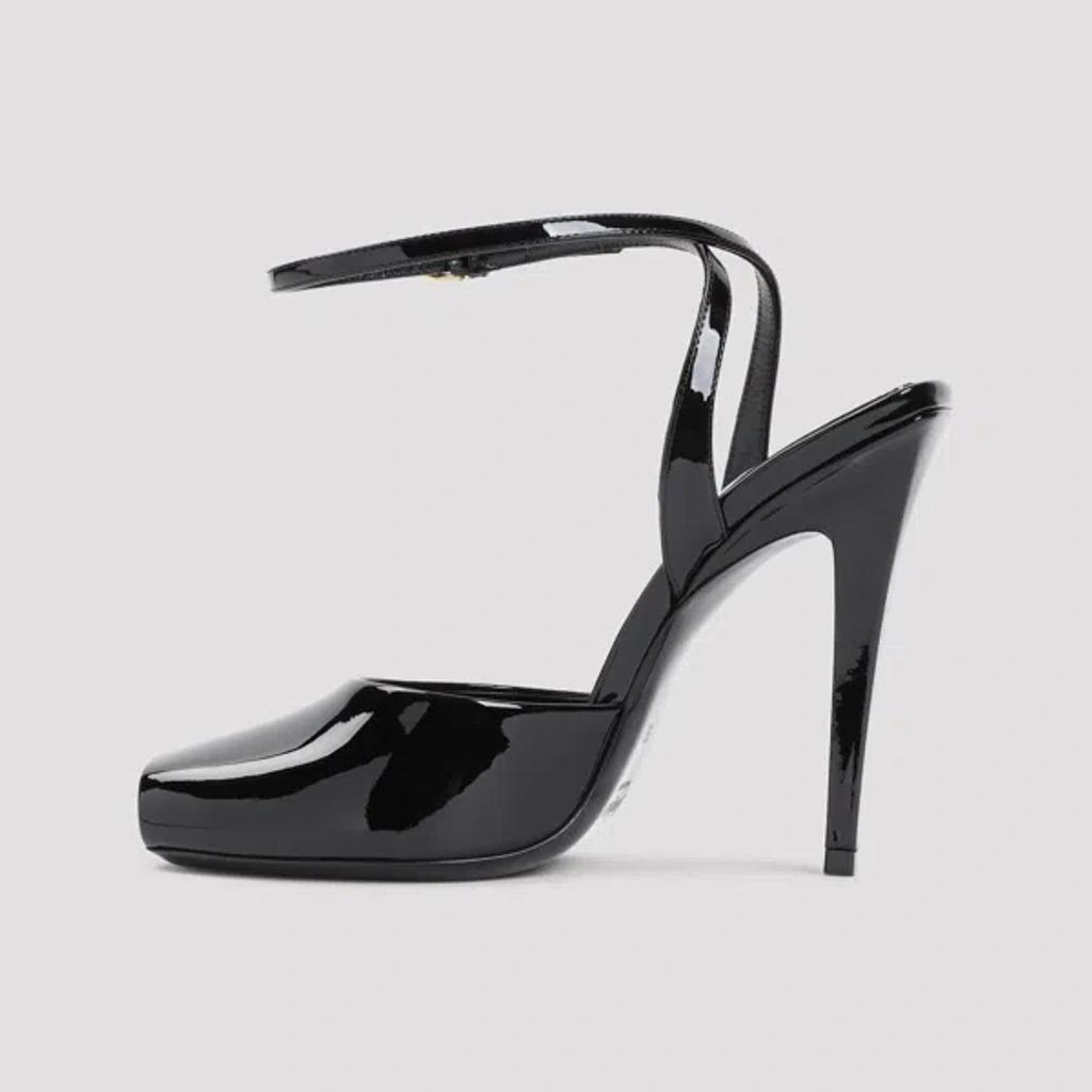 SAINT LAURENT Patent Leather Mules In Black Product Image