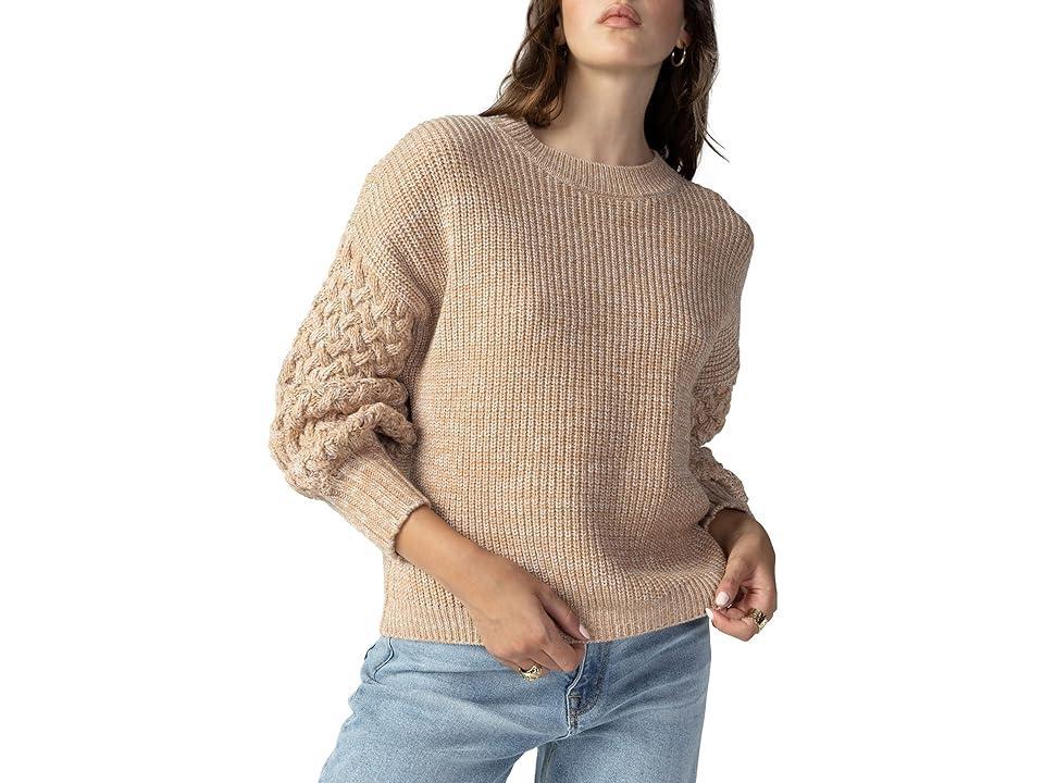 Sanctuary Cable Sleeve Sweater (Toasted Oats) Women's Clothing Product Image