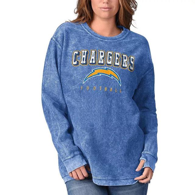 Womens G-III 4Her by Carl Banks Powder Blue Los Angeles Chargers Comfy Cord Pullover Sweatshirt Product Image