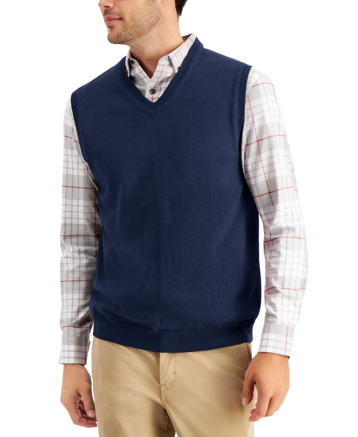 Club Room Mens Solid V-Neck Sweater Vest, Created for Macys Product Image