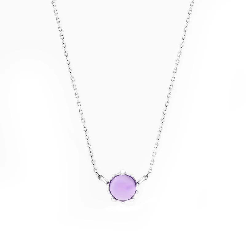 House of Frosted Amethyst Floral Necklace, Womens, Sterling Product Image