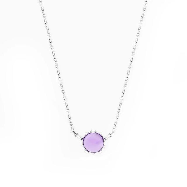 House of Frosted Amethyst Floral Necklace, Womens, Sterling Product Image