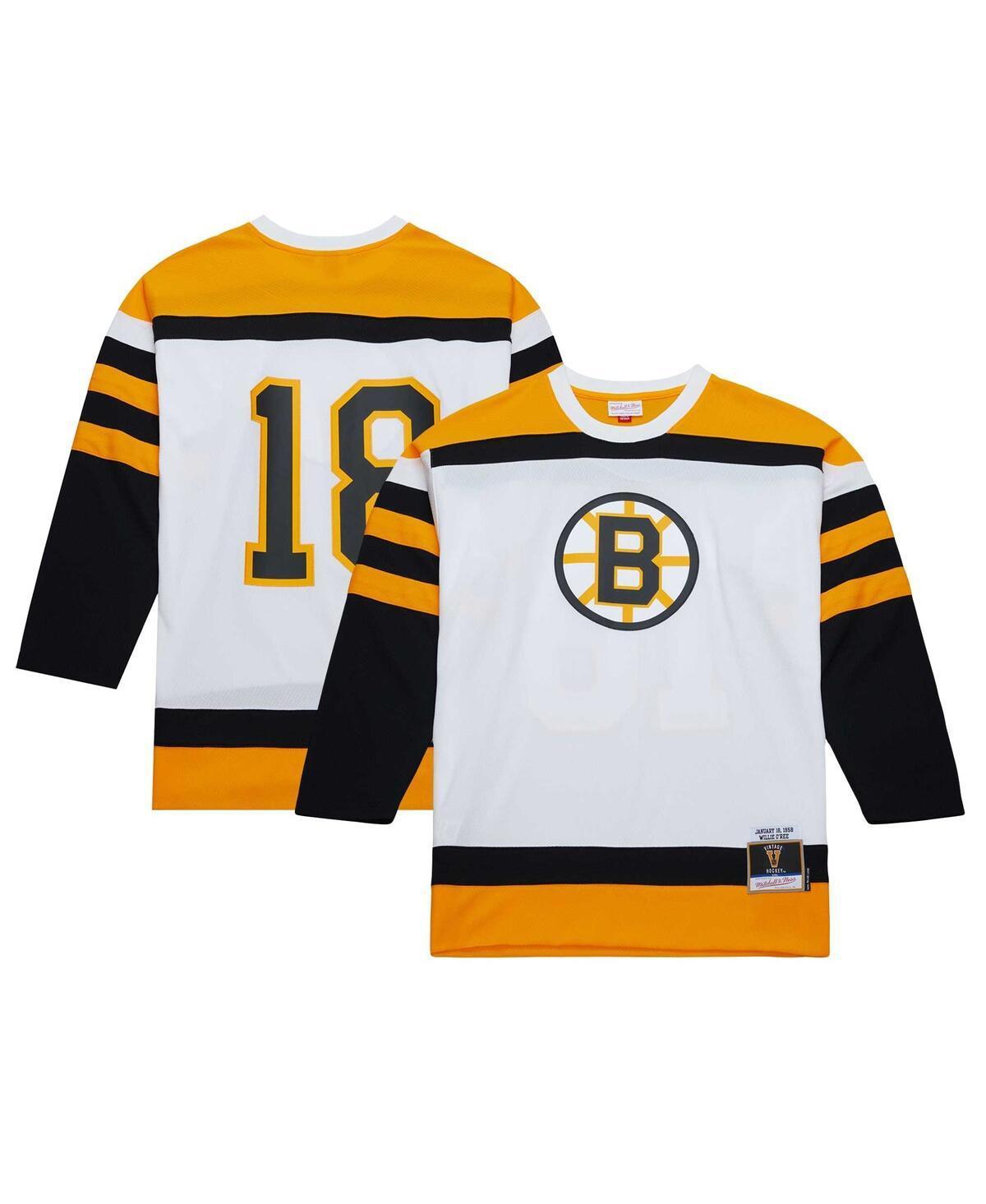 Mens Mitchell & Ness Willie ORee White Boston Bruins 1958 Blue Line Player Jersey - White Product Image