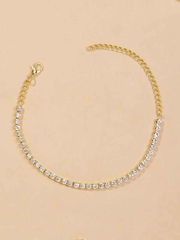 Simple Shiny Rhinestone Footchain Product Image