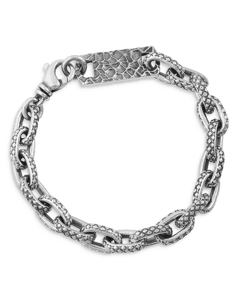 King Baby Studio Sterling Silver Crosshatch Oval Link Bracelet Product Image