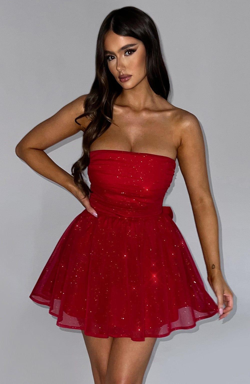 Katrina Mini Dress - Red Sparkle product image