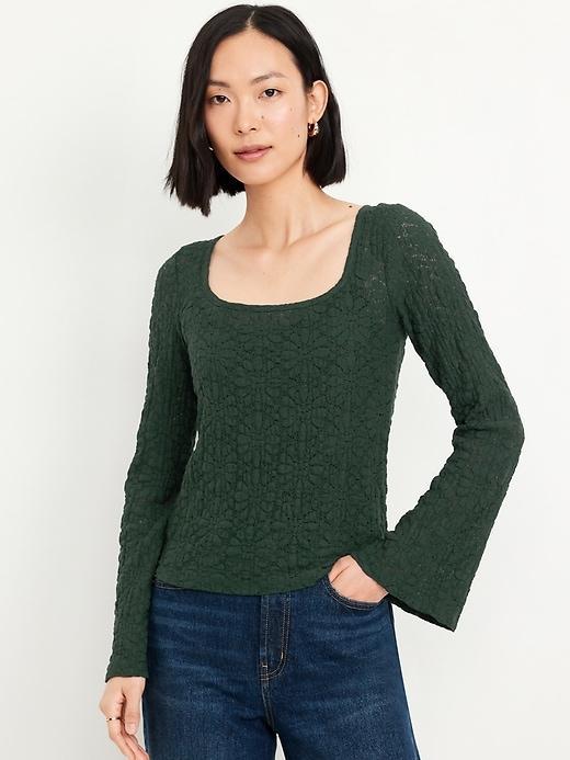 Textured Scoop-Neck Top Product Image