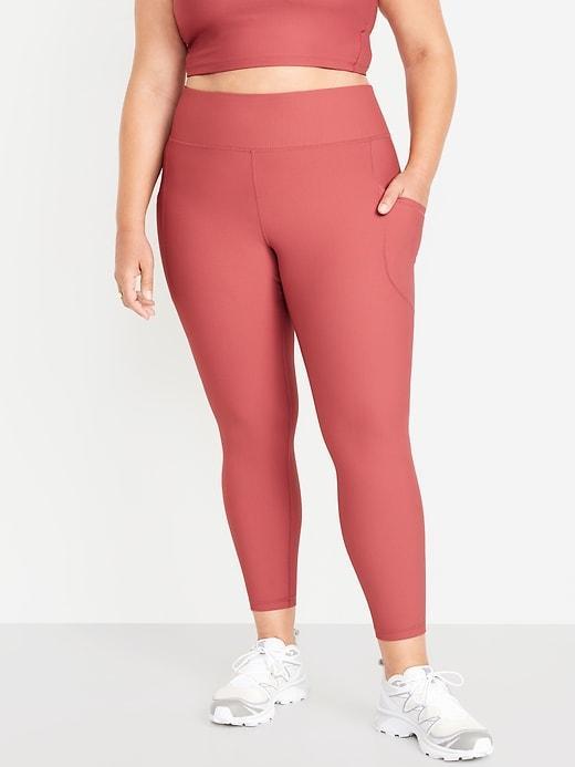 High-Waisted PowerSoft Ribbed Leggings Product Image