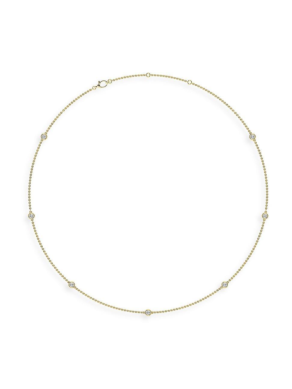 Womens 14K Yellow Gold & Lab-Grown 14-Diamond Station Necklace/5.00-20.00 TCW Product Image