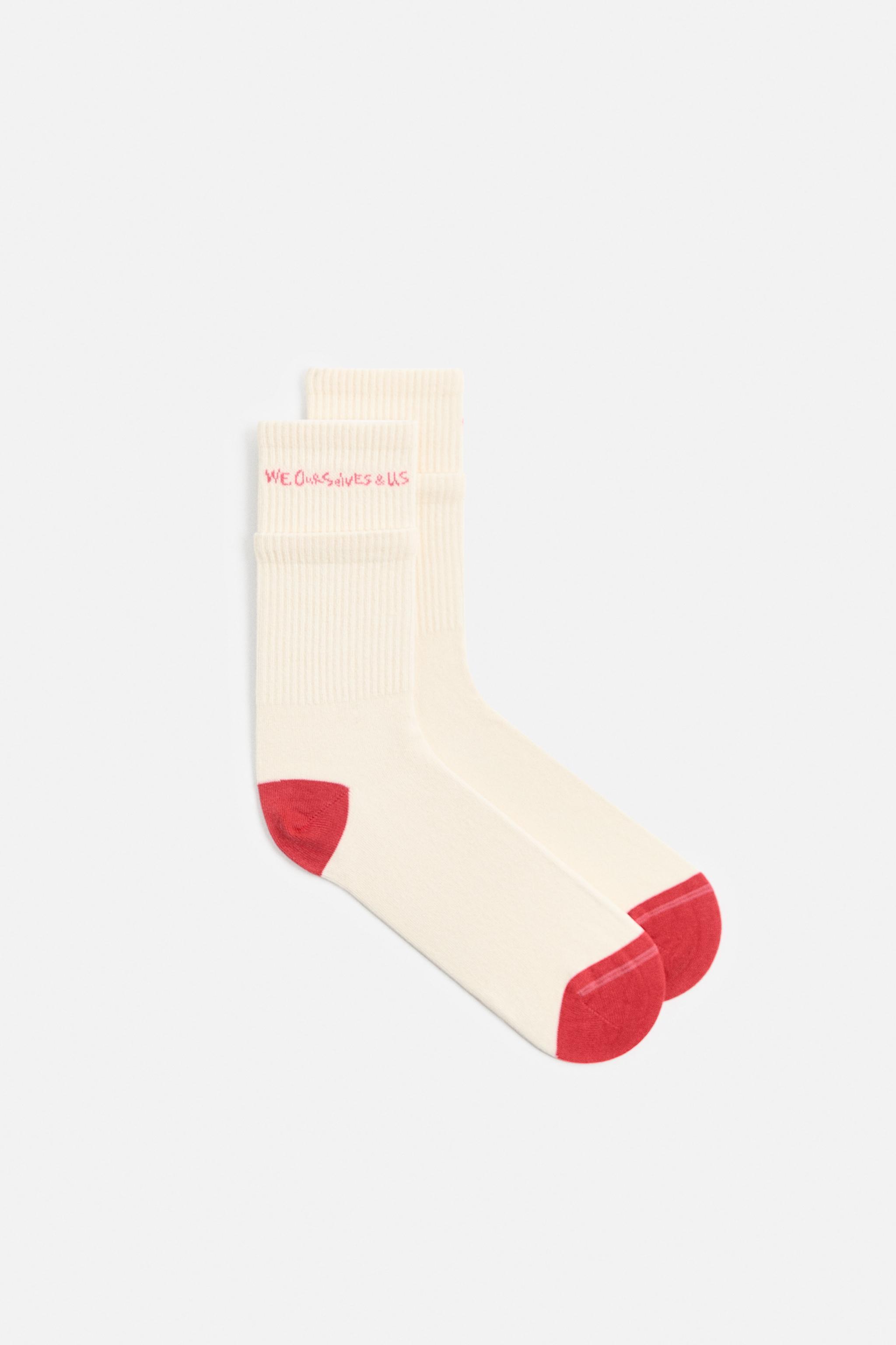 EMBROIDERED TEXT SOCKS Product Image