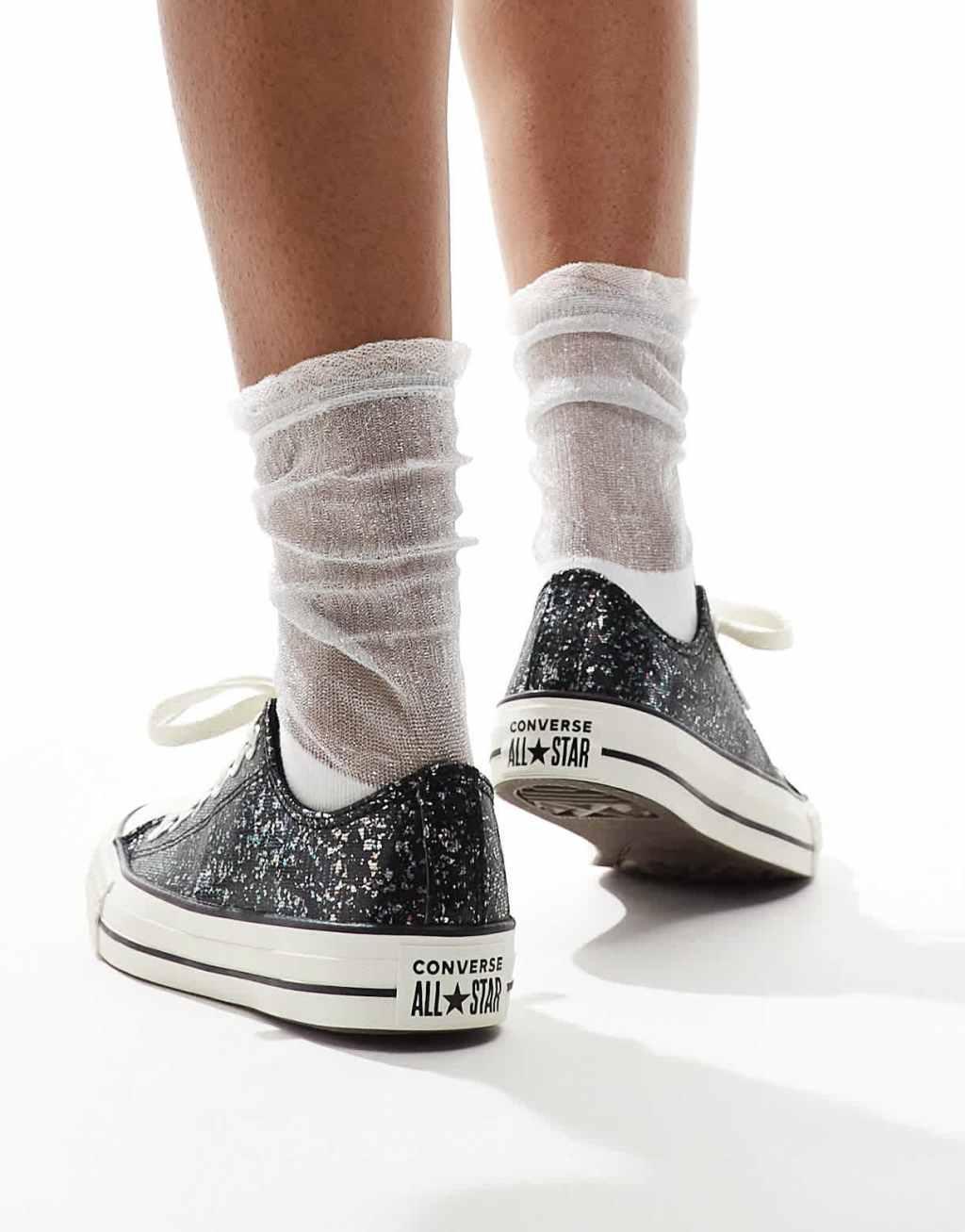 Converse Chuck Taylor All Star Glitter sneaker in black Product Image