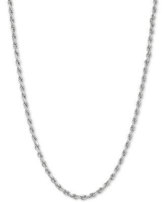 Rope Link Chain Necklace 1822 In Sterling Silver Or 18k Gold Plated Sterling Silver 2 1 5mm Product Image