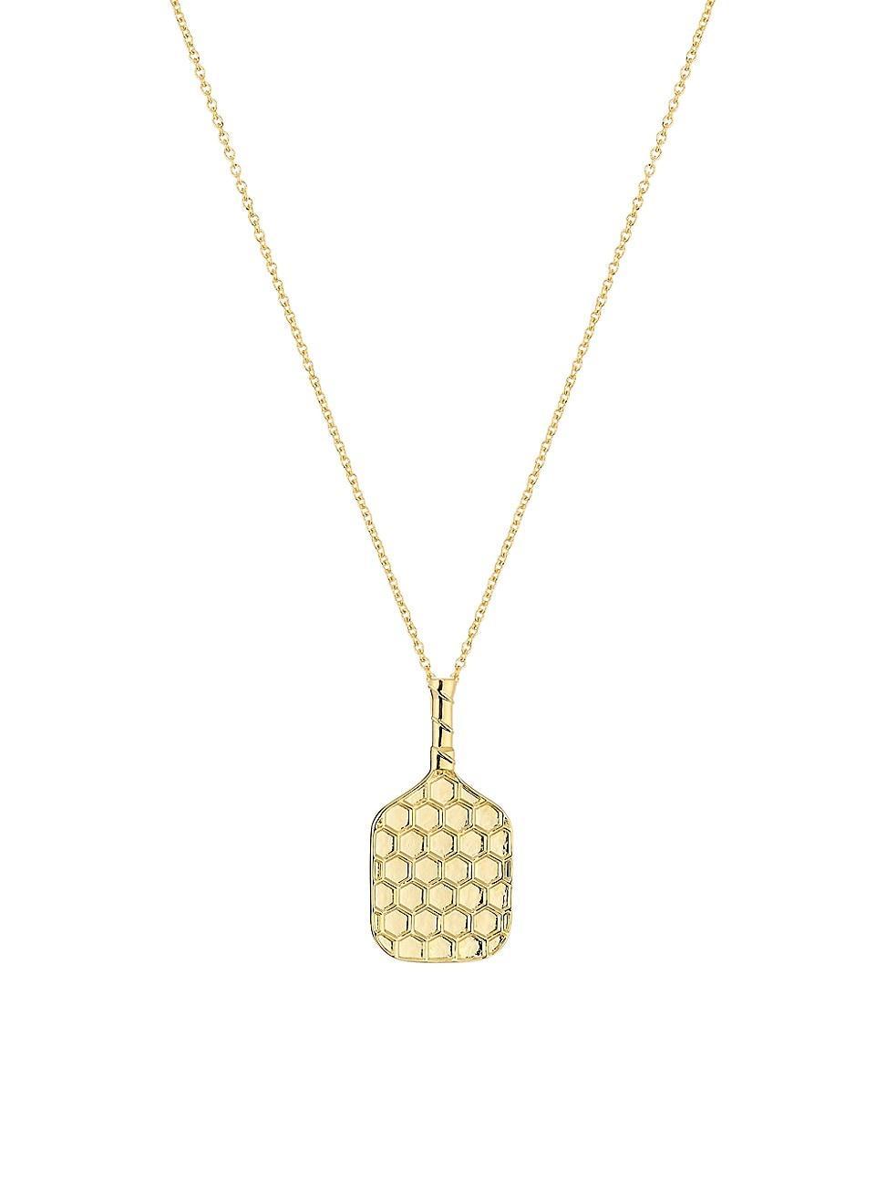 Womens Pickleball Racket 18K Yellow Gold Necklace Product Image