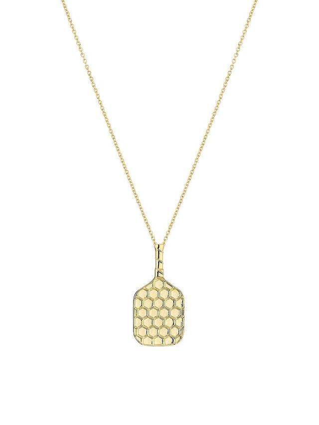 Womens Pickleball Racket 18K Yellow Gold Necklace Product Image