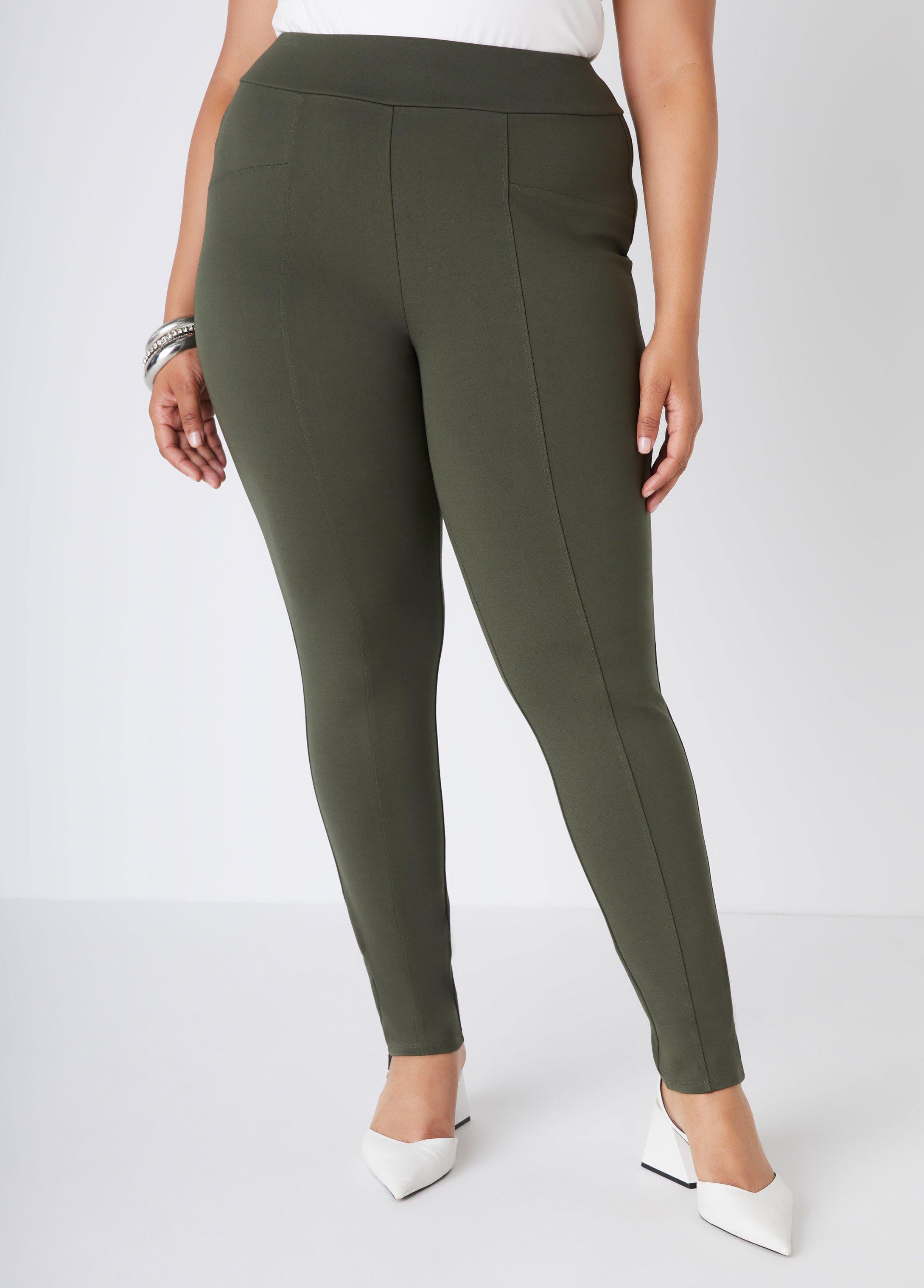 Plus Size Seamed Ponte Leggings Ashley Stewart Product Image