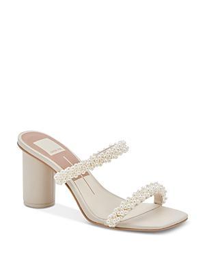 Dolce Vita Womens Noel Square Toe Imitation Pearl Strap High Heel Sandals Product Image