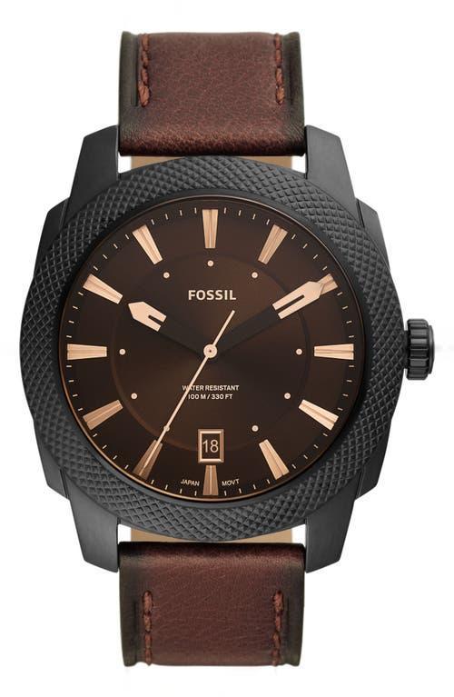 Fossil Machine Leather Strap Watch, 49mm Product Image