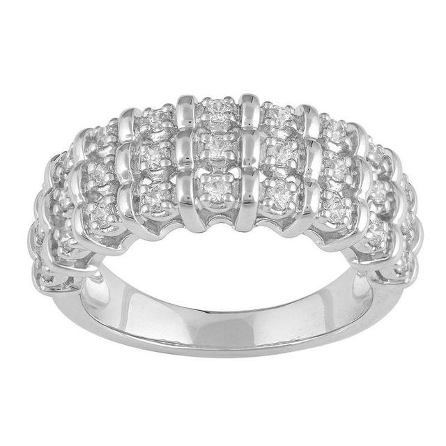 Sterling Silver 1/2 Carat T.W. Diamond Anniversary Ring, Womens Product Image