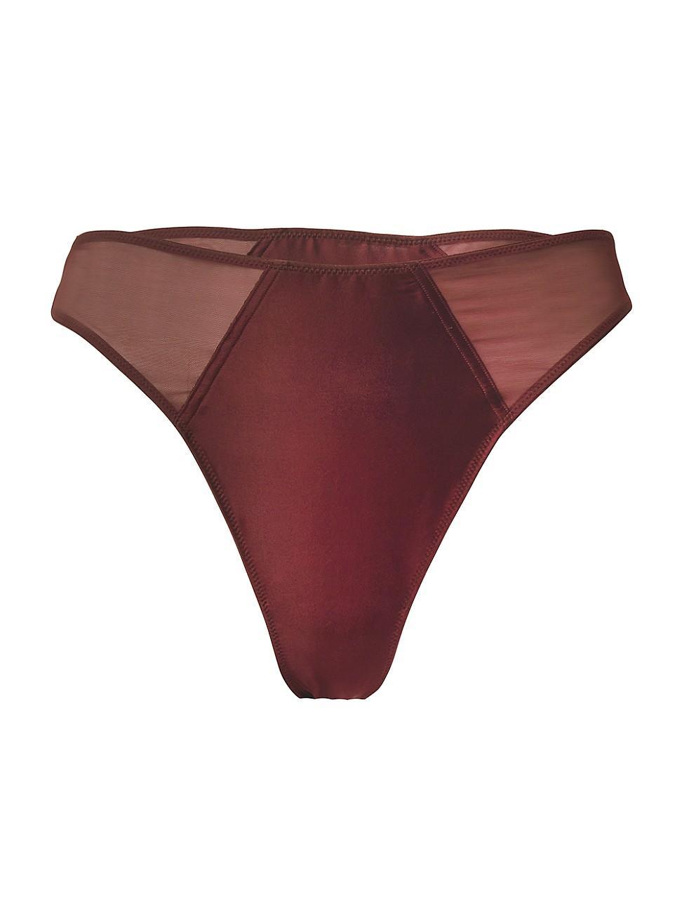 Womens Stretch Silk Mesh Thong Product Image