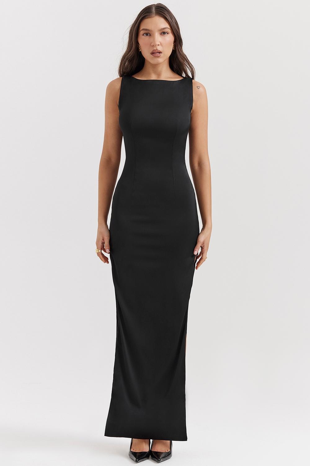 Filomena Black Maxi Dress Product Image