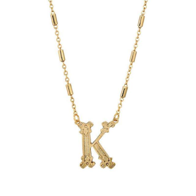 1928 Gold Tone Initial Necklace, Womens, Yellow K Product Image