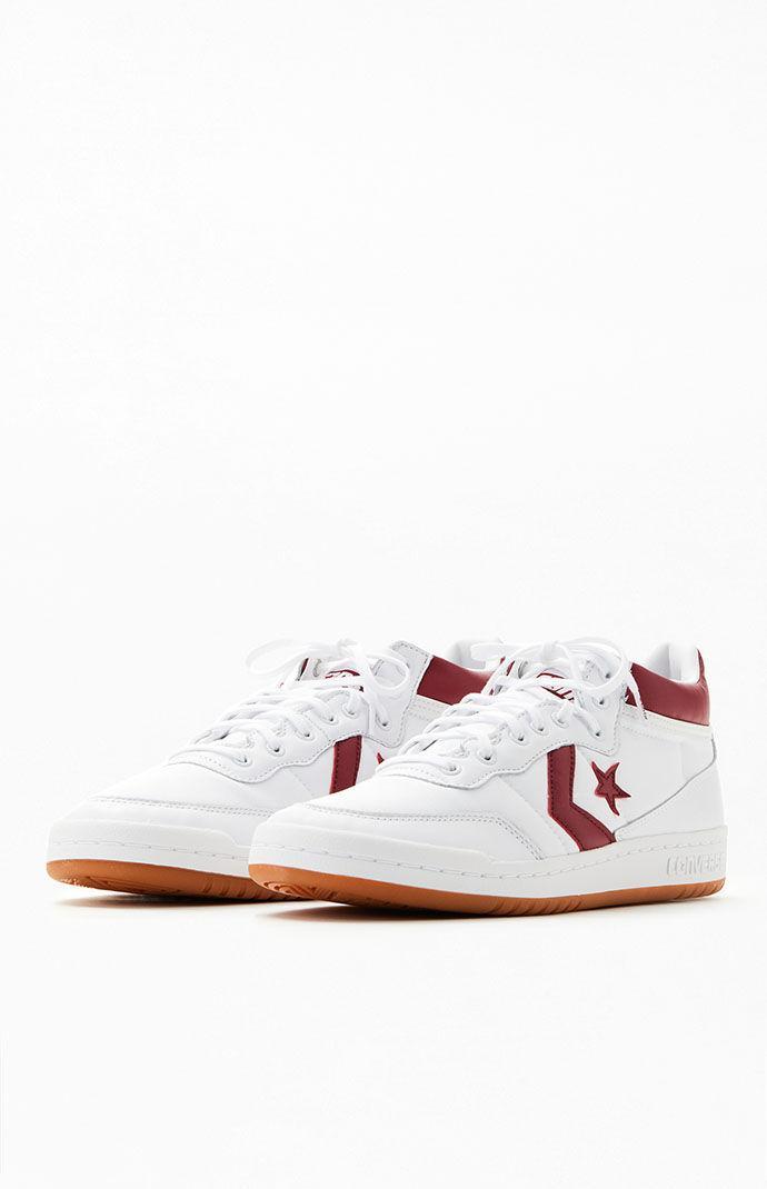 Converse White & Burgundy Fastbreak Pro Shoes in White Product Image