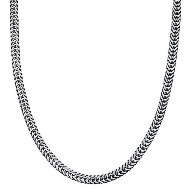 Mens LYNX Stainless Steel Snake Chain Necklace Black Tone Product Image