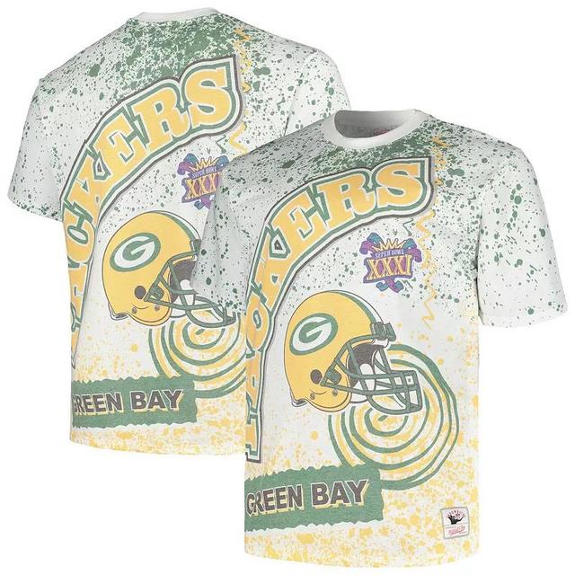 Mens Mitchell & Ness Green Bay Packers Big & Tall Allover Print T-Shirt Product Image