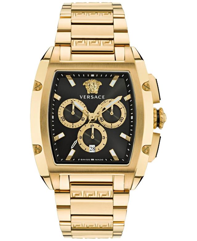 Versace Mens Swiss Chronograph Dominus Gold Ion Plated Bracelet Watch 42x50mm Product Image