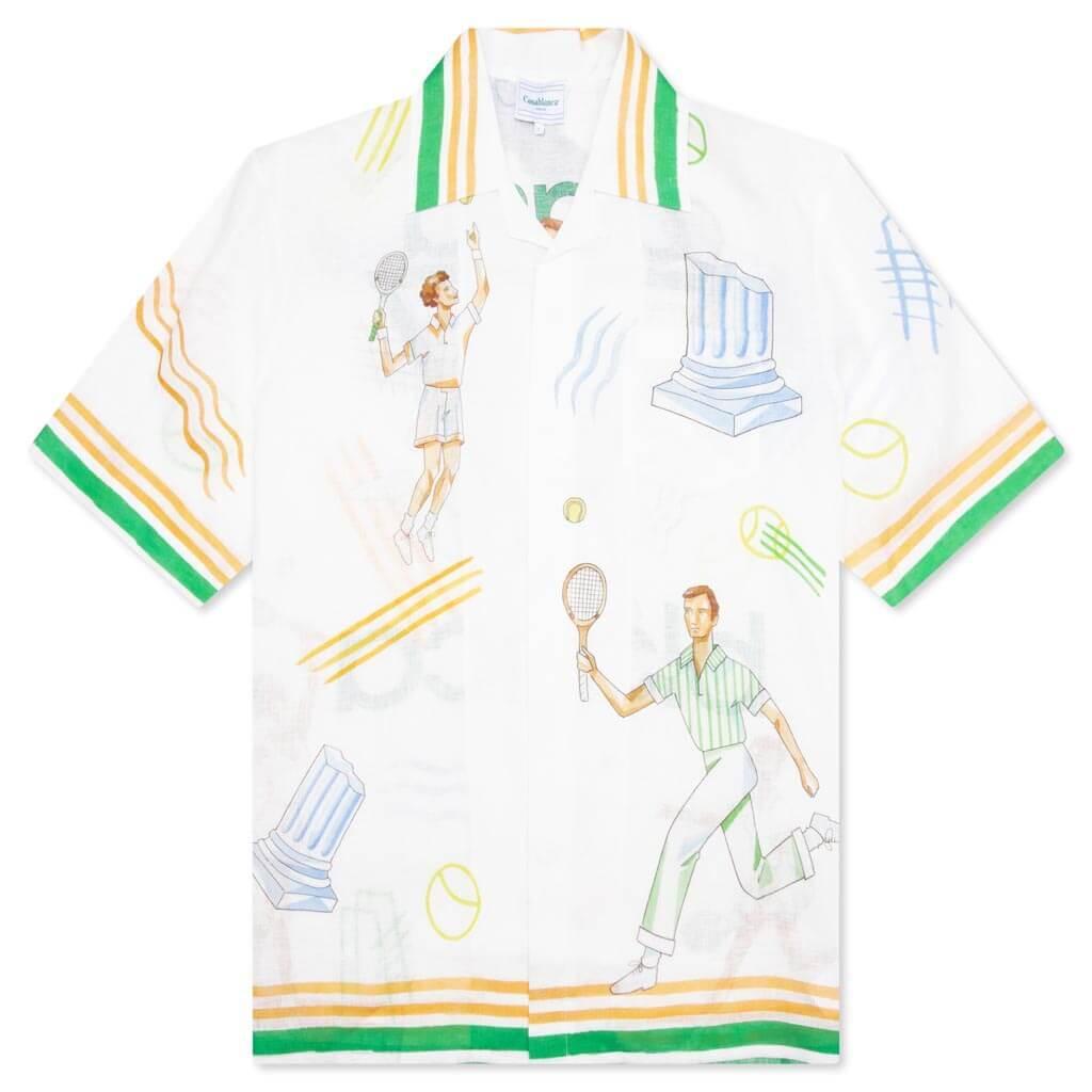 Cuban Collar S/S Shirt - Tennis Play Icon Male Product Image