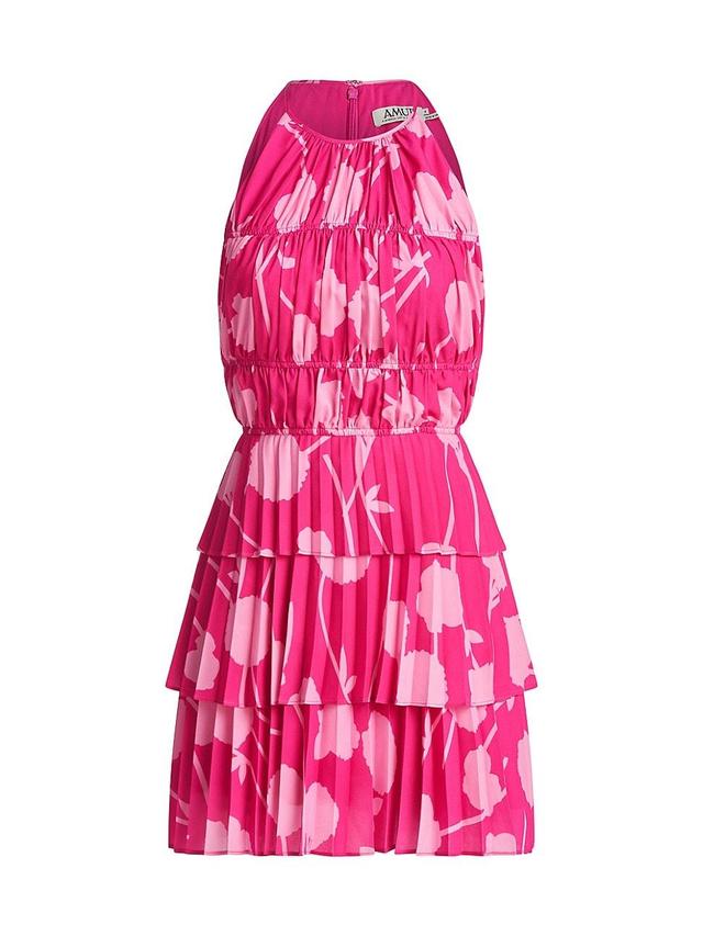 Womens Ayesha Pleated Floral Minidress Product Image