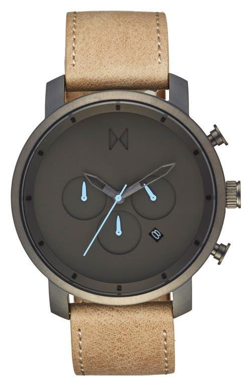 Mvmt Chrono Tan Leather Strap & Gray Dial Chronograph, 45mm Product Image