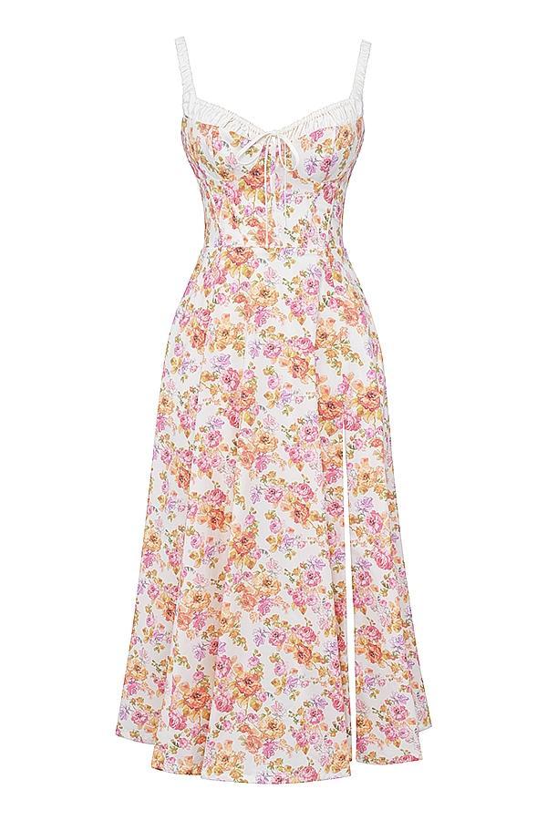 Sabrina Ivory Print Bustier Sundress Product Image