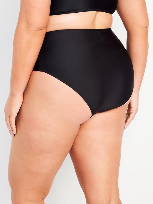 Banded High-Waist Bikini Swim Bottoms Product Image