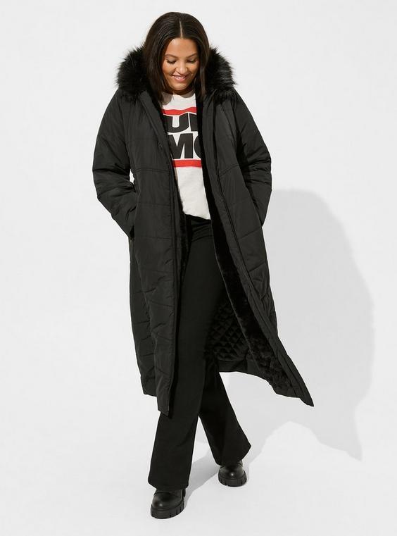 Nylon Maxi Fit & Flare Puffer Product Image