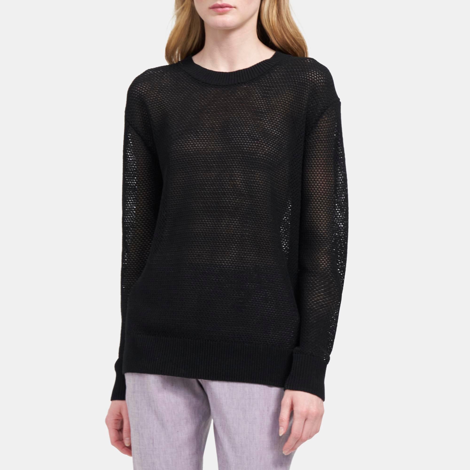 Theory Outlet Official Site | Crewneck Sweater in Cotton Product Image