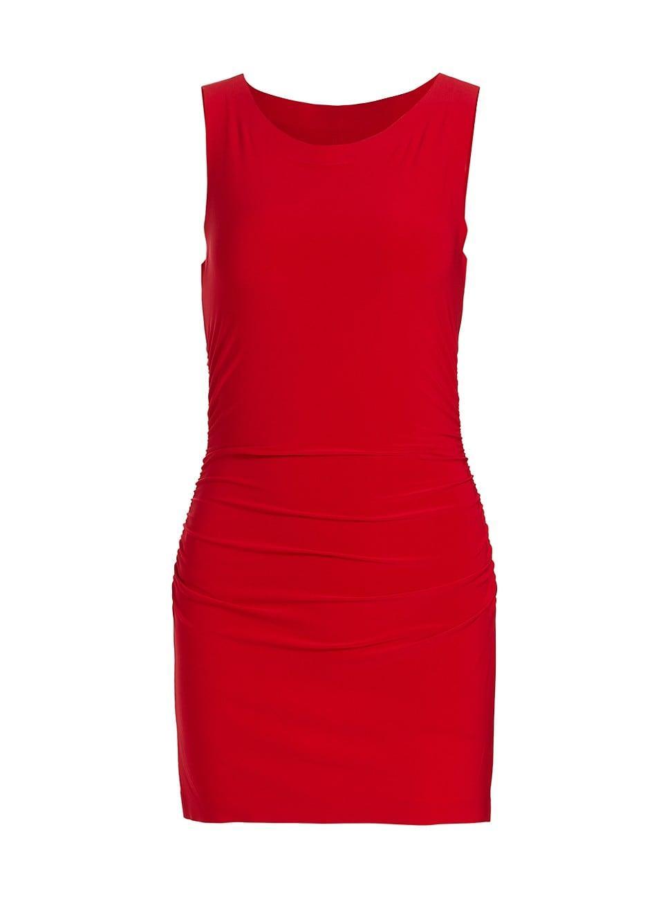 Norma Kamali Sleeveless Pickleball Mini Dress Red. (also in L, M, S, XL). Product Image