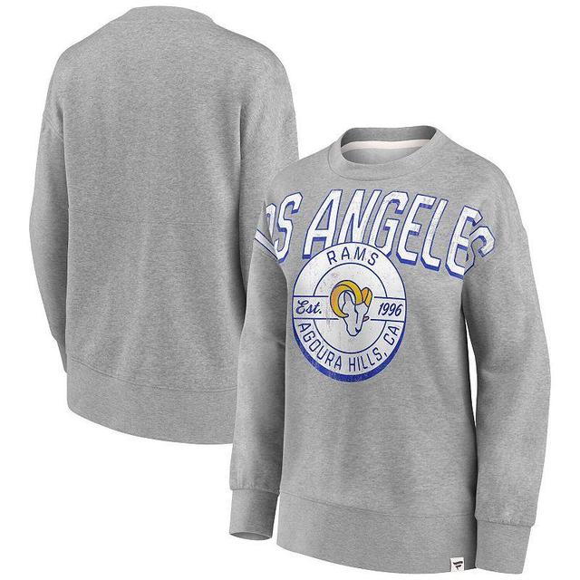 Womens Fanatics Branded Heathered Gray Los Angeles Rams Jump Distribution Tri-Blend Pullover Sweatshirt Product Image