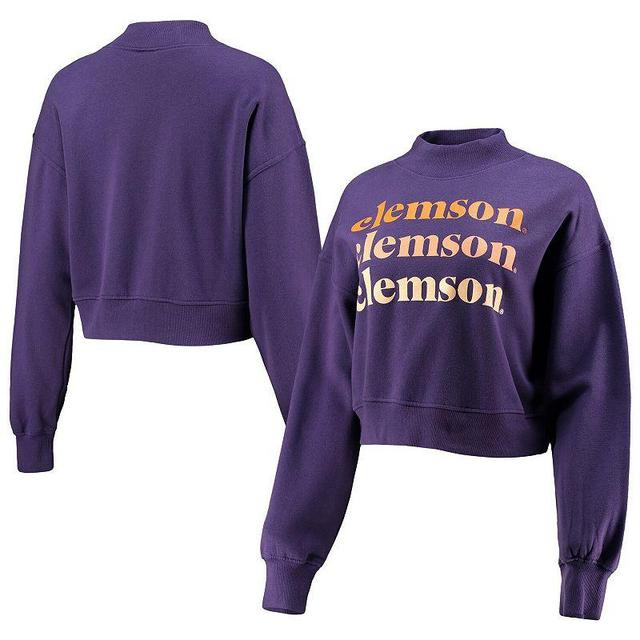 Womens chicka-d Clemson Tigers Heavyweight Hailey Cropped Sweatshirt Product Image