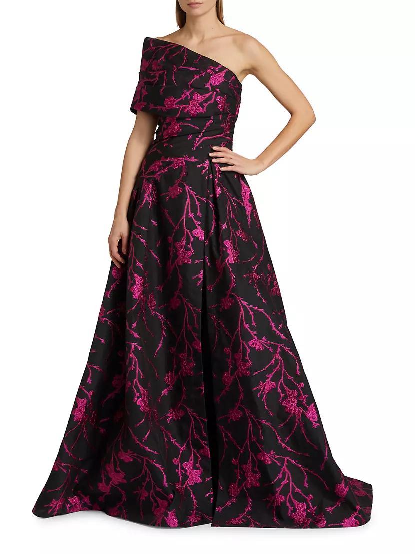 Floral Fil Coupé One-Shoulder Gown Product Image